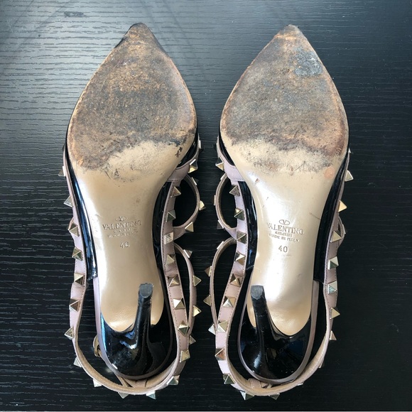 Valentino Rockstud Sandals Heels Black 40 - Picture 12 of 12
